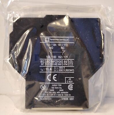 Telemecanique LA8-DN11 690 V 10 A 1 NO / 1 NC Lateral Contact Block