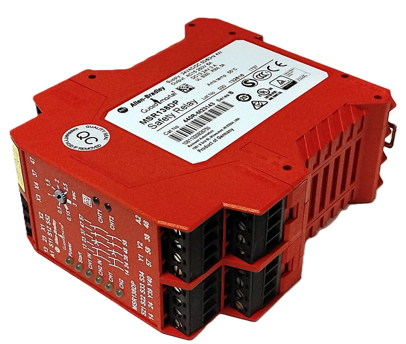 Allen-Bradley 440R-M23143 24V AC/DC Safety Relay w/ 0.15-3s Time Delay Outputs