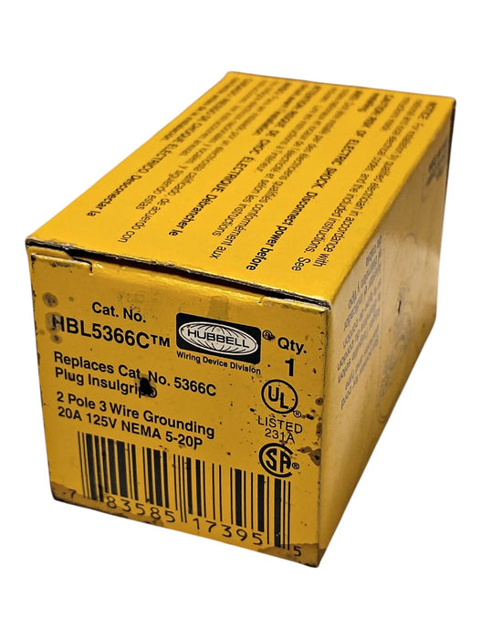 Hubbell HBL5366C 125 V 20 A 2-Pole 3-Wire NEMA 5-20P Male Plug