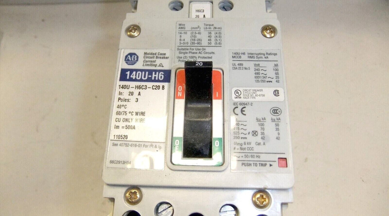 Allen-Bradley Circuit Breaker 140U-H6C3-C2-MT
