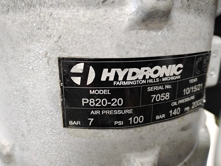 Hydronic P820-20 7 BAR/100 PSI Air 140 BAR/2000 PSI Oil Hydraulic Pump w/ Tank