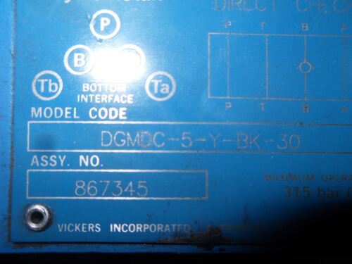 Vickers Dgmdc-5-Y-Bk-30J Pressure Relief Valve