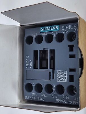 Siemens 3RT2317-1AK60 110/120VAC 22A 4-Pole Contactor