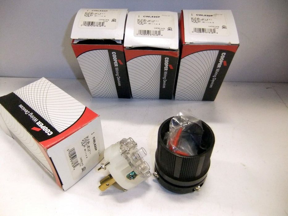 4 Cooper Plugs 20A 125V 2P3W H/L BW CWL520P