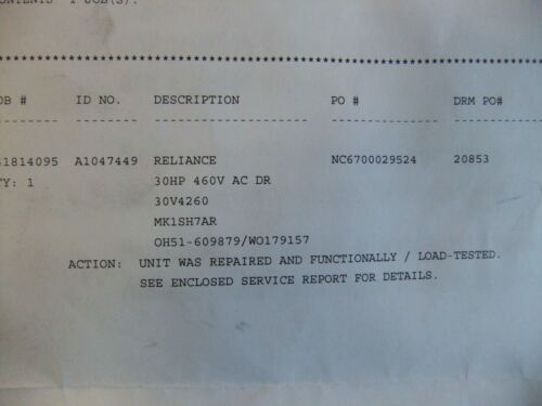 Reliance Drive 30HP 460V GV3000/SE 30V4260