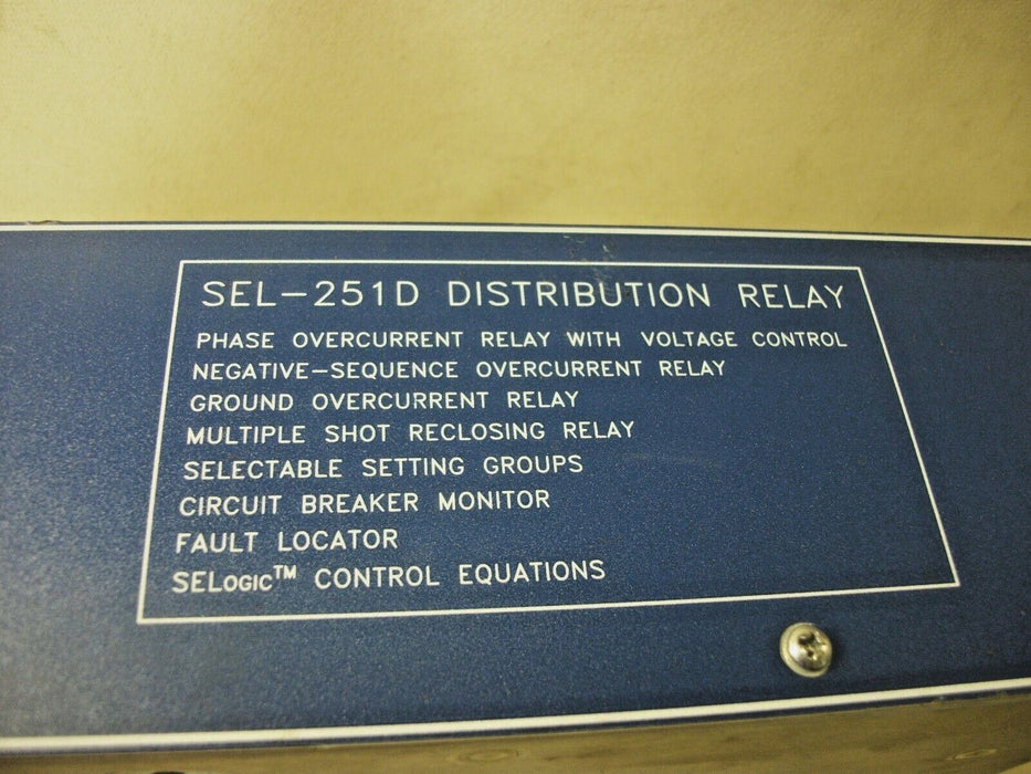 Schweitzer Engineering Distribution Relay 251D00-4356UHGB SEL251-D