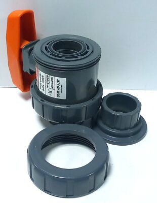 Hayward TB1125ST 1-1/4 in PVC True Union Ball Valve w/ EPDM O-rings and Seats
