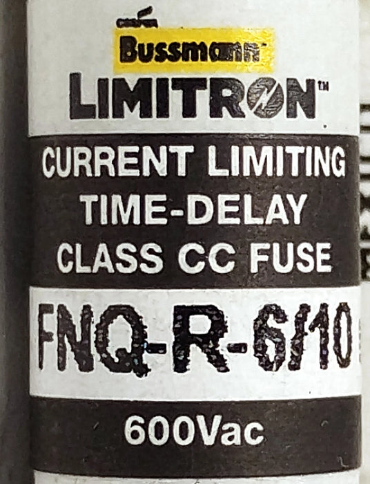 Bussmann FNQ-R-6/10 600 V AC 6/10 A Class CC Current-Limiting Time-Delay Fuses