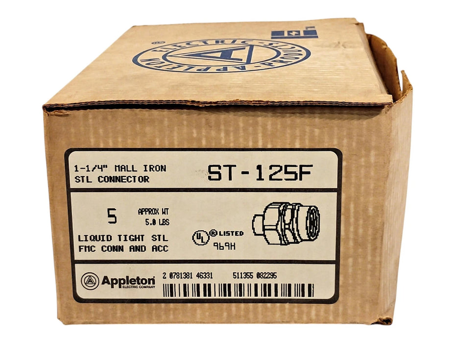 Appleton ST-125F Liquidtight Flexible Metal Straight Conduit Connector