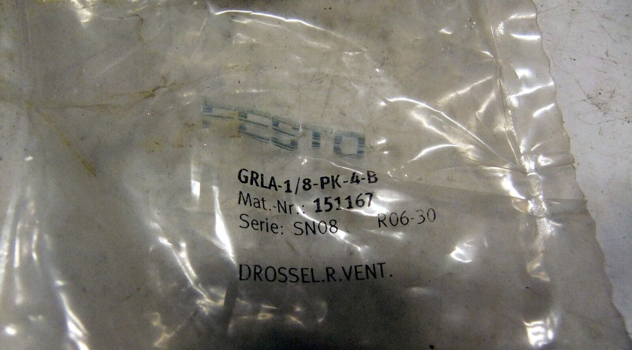 Festo One Way Flow Control Valve GRLA-1/8-PK-4-B