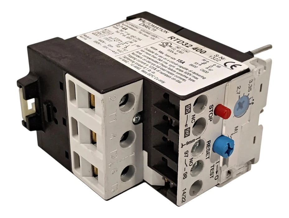 AutomationDirect RTD32-400 2.7-4.0 A Adjustable Overload Protection Relay