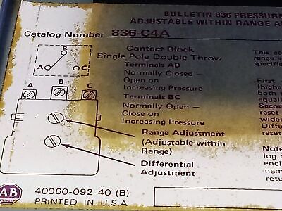 Allen-Bradley 836-C4A Pressure Switch