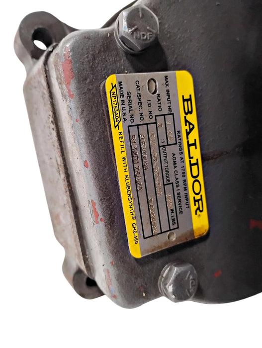 Baldor CDP3440 90 V 3/4 HP 1750 RPM DC Motor w/ FX1-03-B5-56C 3:1 Reducer