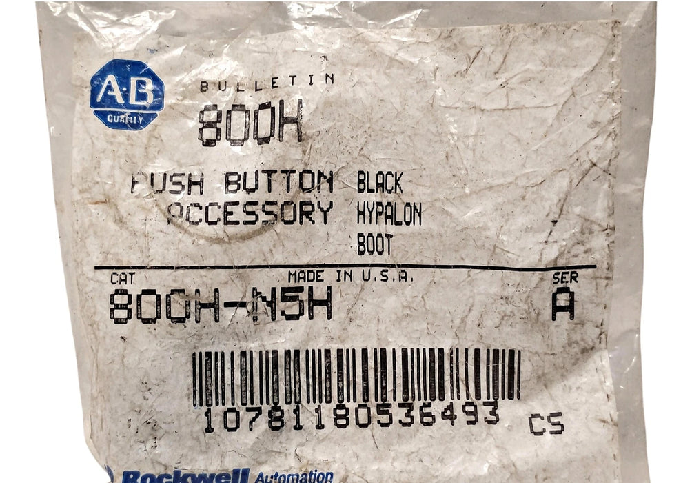 Allen-Bradley 800H-N5H Series A Black Boot for Pushbutton Switch