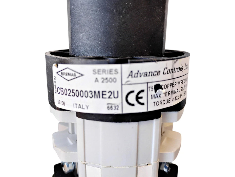 Advance Controls CB0250003ME2U 600 V AC 25 A Cam Switch