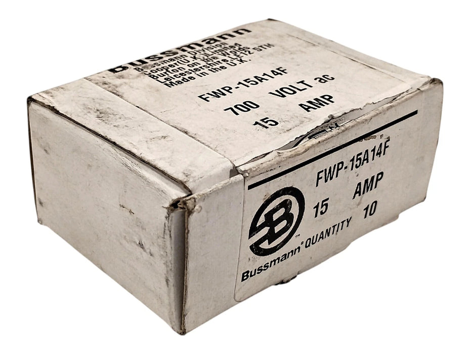 Bussmann FWP-15A14F 700 V AC 15 A Current Limiting Very Fast-Acting Fuses