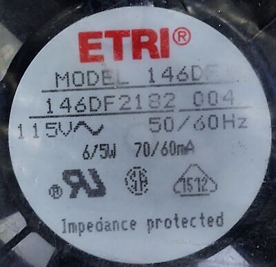 ETRI 146DF-2182-004 115 VAC Component Fan