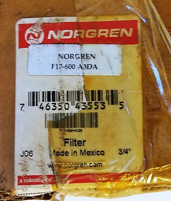 Norgren F17-600-A3DA 250 psi 40 Micron Inline Compressed Air Filter