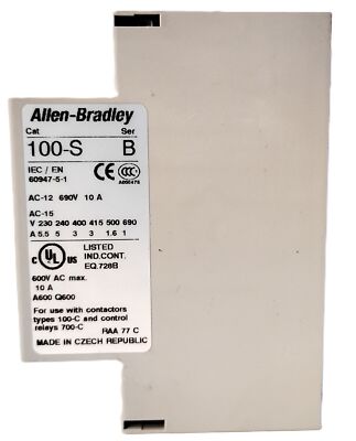 Allen-Bradley 100-SA11 2 Pole Side Mount Auxiliary Contact for 100-C Contactor