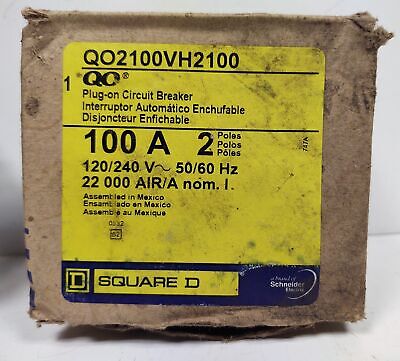 Square D QO2100VH QO2100VH2100 100 A Plug-on Circuit Breaker