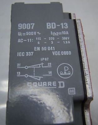Square D Limit Switch 9007-BD13 10 Amp