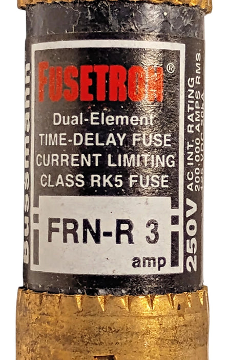 Bussmann FRN-R-3 250 V AC 3 A Current-Limiting Time-Delay Fuses