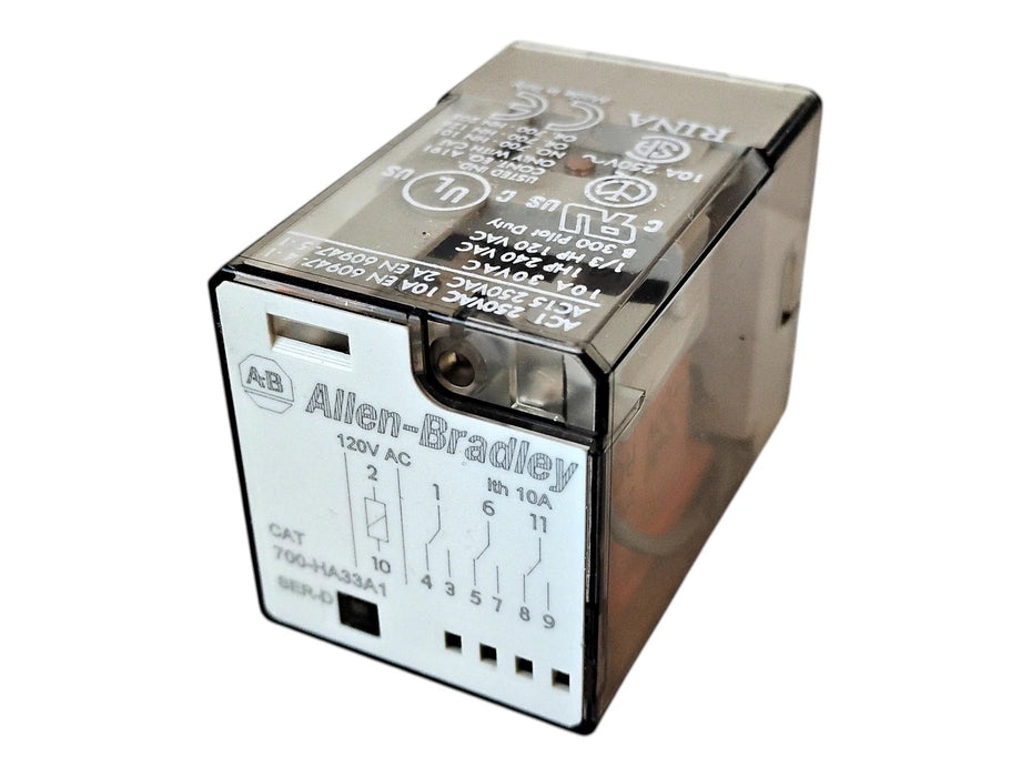 Allen-Bradley 700-HA33A1 Ser D 120 V AC 10 A 3PDT Relay