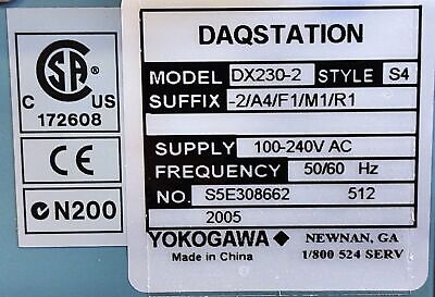 Yokogawa DX230-2-2/A4/F1/M1/R1 DAQSTATION Style S4 Chart Recorder