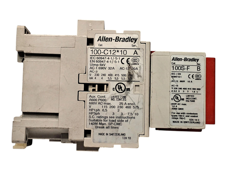 Allen-Bradley 100S-C12D14C Ser A 690 V 12 A Safety Contactor w/ 110/120 VAC Coil
