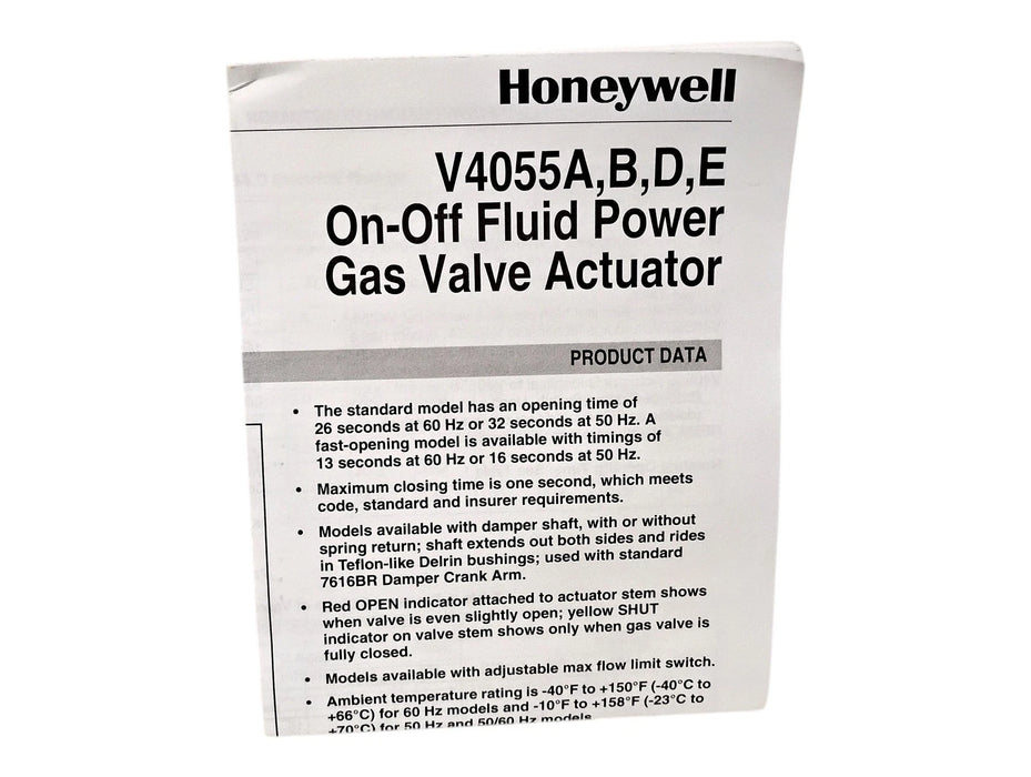 Honeywell V4055A1296 110/120 V AC Fluid Power Gas Valve Actuator