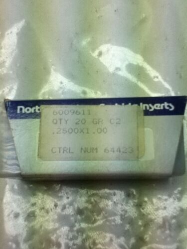 LOT OF 20 NORTH AMERICAN CARBIDE 6009611 CARBIDE INSERTS