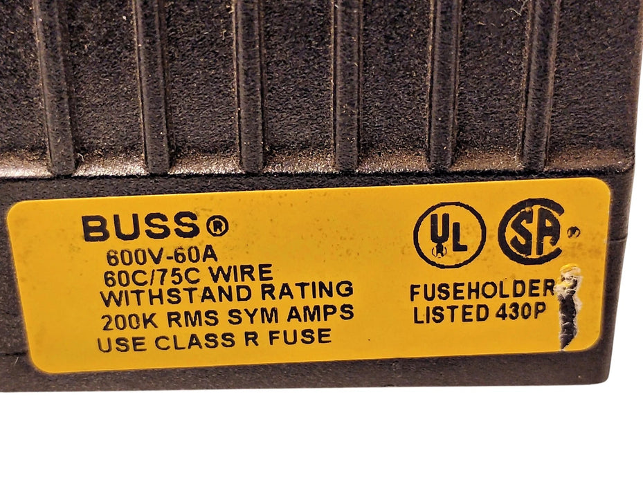 Bussmann R60060-3CR 600 V 60 A 3-Pole Fuse Block