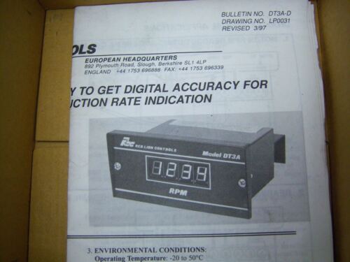 Red Lion Digital Rate Indicator Meter DT3A0420 220VAC LED
