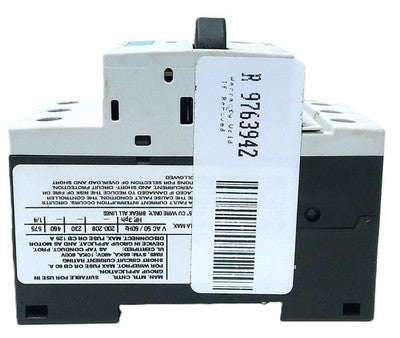 Siemens 3RV1011-0EA10 690 V .28-.4 A 3-Pole Circuit Breaker for Motor Protection