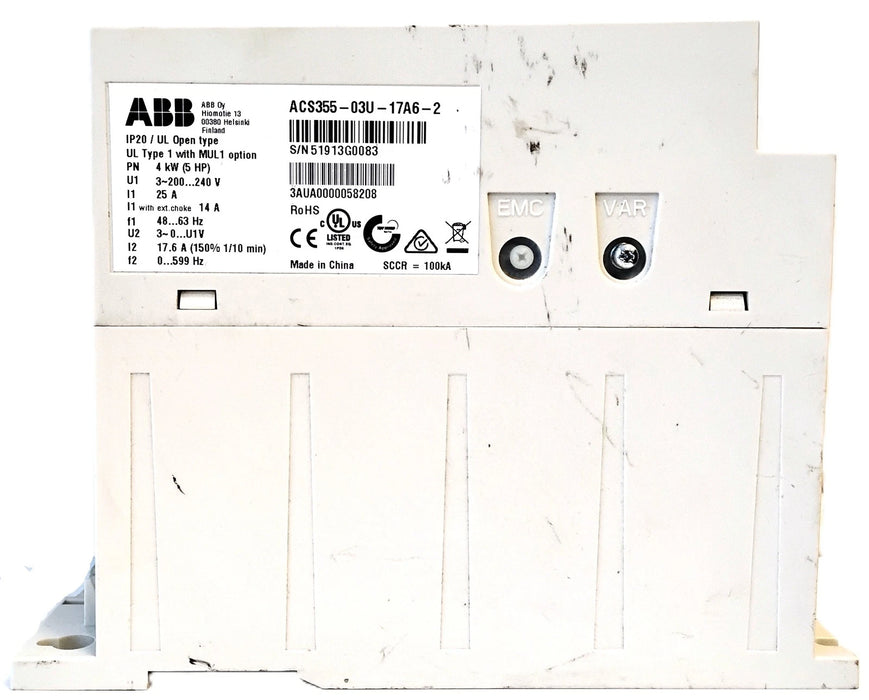 ABB ACS355-03U-17A6-2 200-240 V AC 4 kW 5 HP 17.6 A Variable Frequency Drive