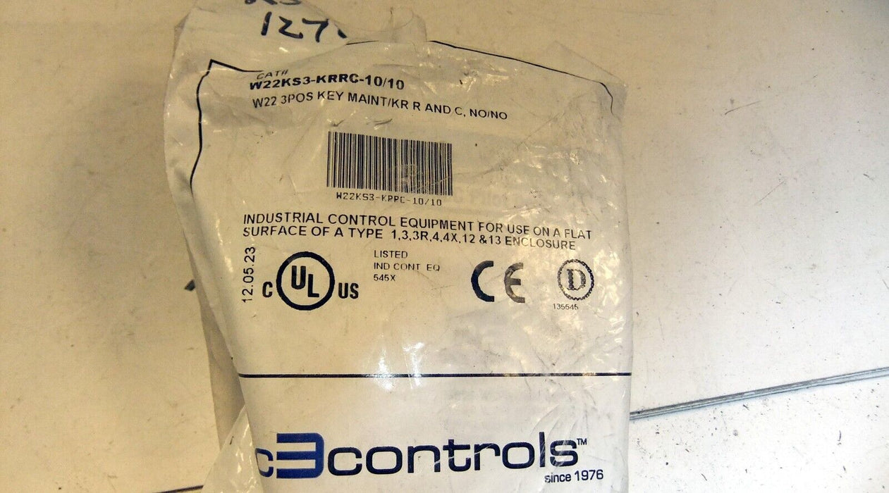 C3 Controls Keyed Selector Switch W22KS3-KRRC-10/10
