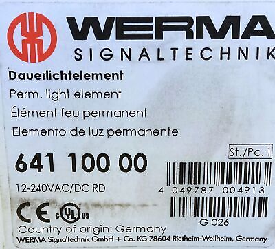WERMA 641 100 00 12-240V Red Stacklight Lamp Holder No Lamp