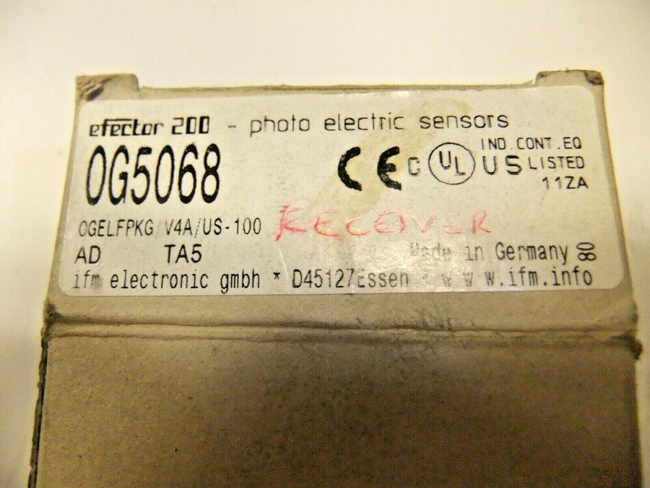 IFM Efector Photoelectric Sensor OG5068 OGELFPKG/V4A/US-100