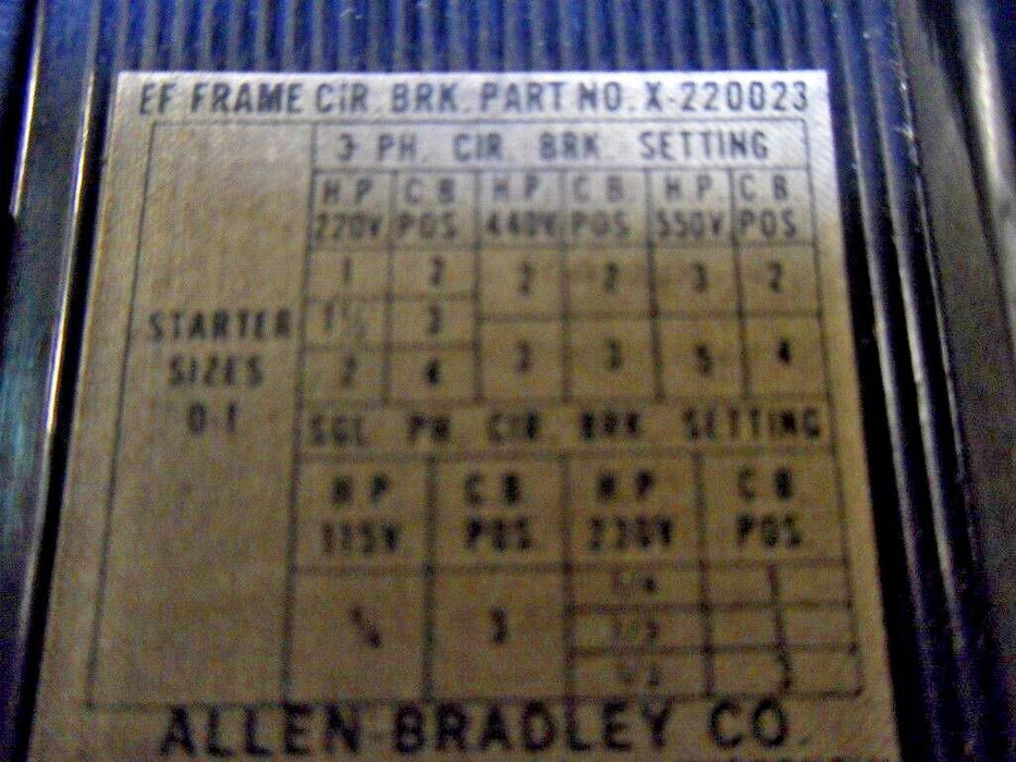 2 Allen-Bradley X-220023 Circuit Breakers