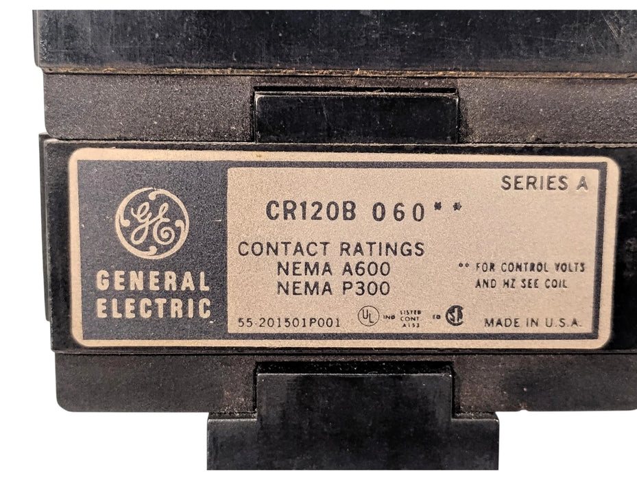 GE CR120B060 600 V AC 10 A Industrial Control Relay w/ 110/120 V AC Coil