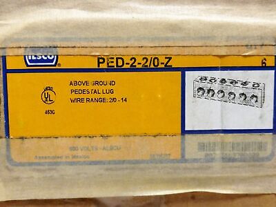 6 Ilsco PED-2-2/0-Z Solderless Lug Connectors