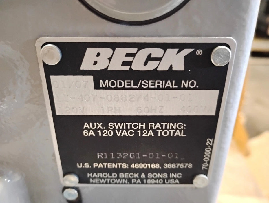 Beck 11-407 1 PH 120 V 400 VA CW Electric Rotary Damper Actuator