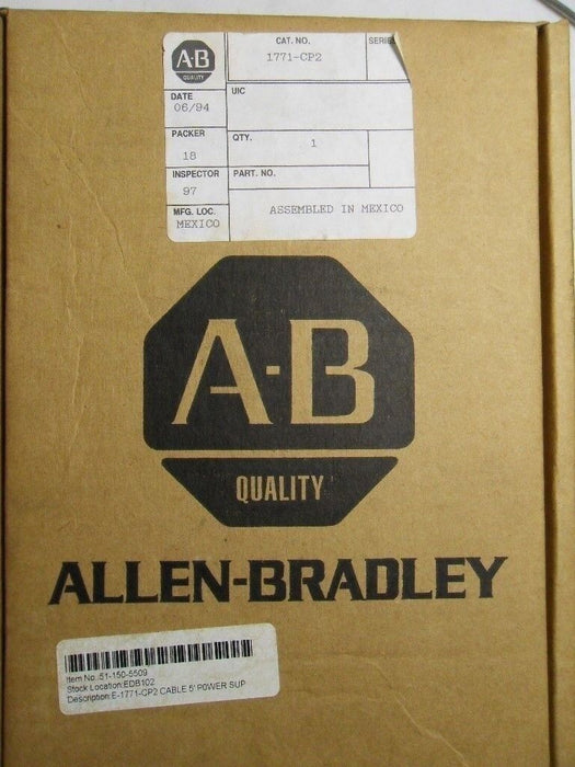 Allen-Bradley 1771-Cp2 I/O Chassis Cable 5 FT