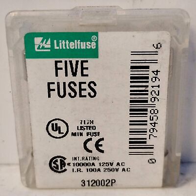Littelfuse 312002P 250 V AC 2 A Fast-Acting Glass Fuses - Lot of 15
