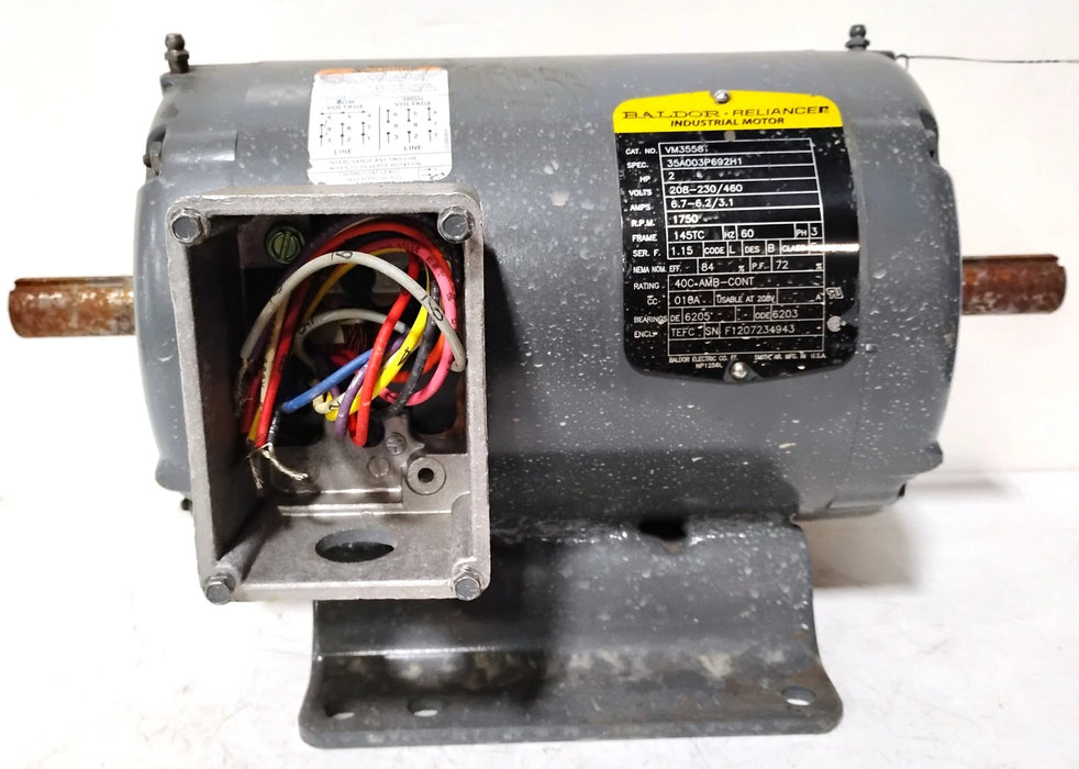 Baldor VM3558T 230/460 V 2 HP 1750 RPM Double Shafted Motor