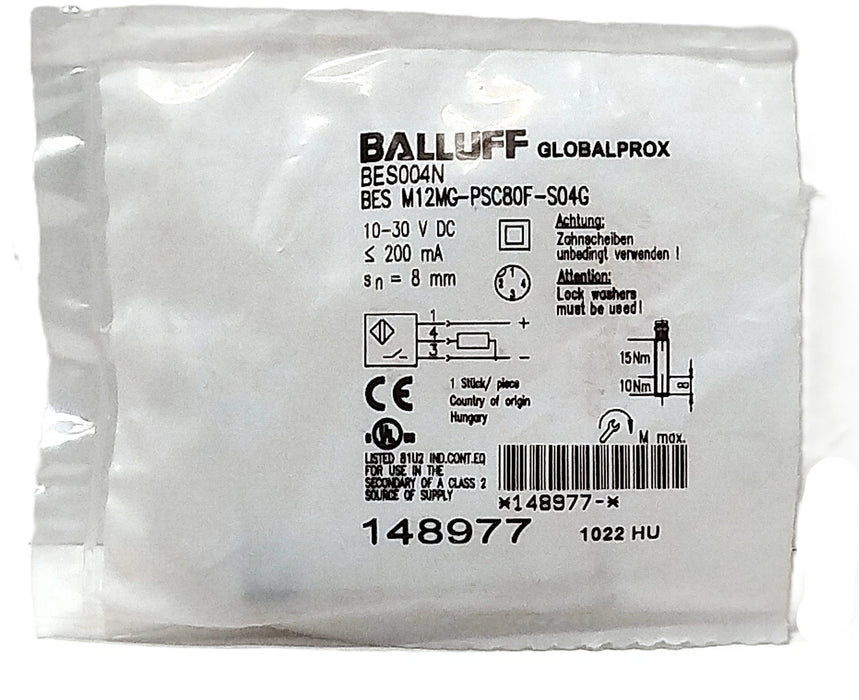 Balluff BES M12MG-PSC80F-S04G BES004N 10-30 V DC Inductive Proximity Sensor