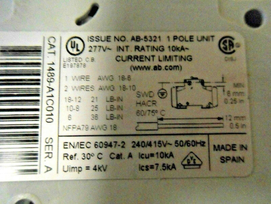 Allen-Bradley 1489-A1C010 Circuit Breaker