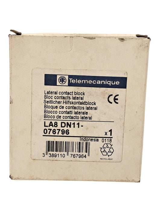 Telemecanique LA8-DN11 076796 690 V AC 10 A Lateral Contact Block w/ 1NC and 1NO