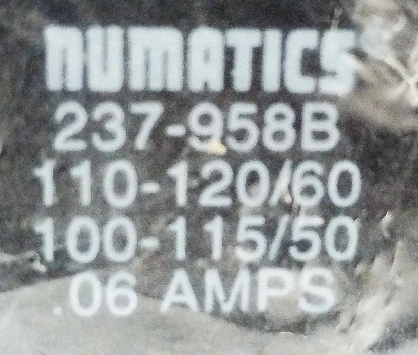 Numatics 237-958B 100-120 V AC Coil for Solenoid Valve