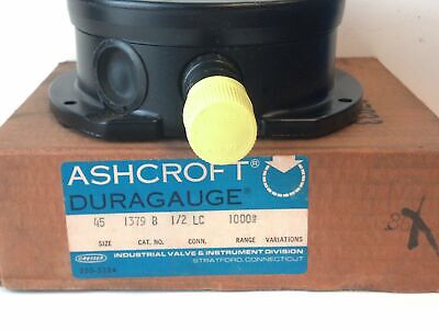 Ashcroft 451379 1/2" NPT 0-1000PSI 4.5" Dial Steel Tube DuraGauge Pressure Gauge